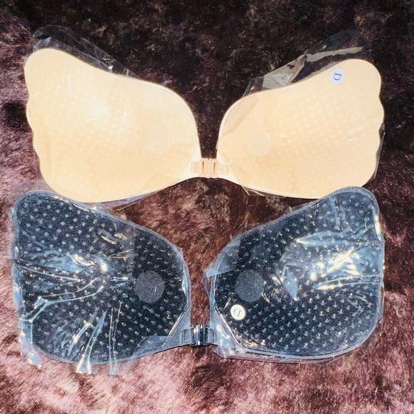 ADHESIVE Stick On Strapless Pushup Front Closure Bra D Cup NEW - Picture 3 of 5